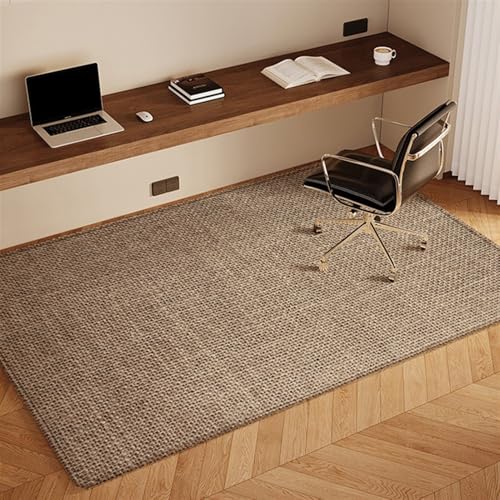Wokuaile Bodenschutzmatte für Hartböden Teppich 140 x 200 cm Stuhlunterlage Gaming Bürostuhl Matte Rechteckig Bodenmatte rutschfest Stuhlmatten Braun von Wokuaile