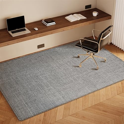 Wokuaile Bodenschutzmatte für Hartböden Teppich 140 x 200 cm Stuhlunterlage Gaming Bürostuhl Matte Rechteckig Bodenmatte rutschfest Stuhlmatten Hellgrau von Wokuaile