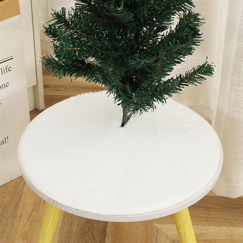 Wokuaile Kurzflor Teppich Waschbarer Flauschig Rund rutschfest Teppich für Christmas Tree Schlafzimmer Kinderzimmer Weiß, 150 cm von Wokuaile
