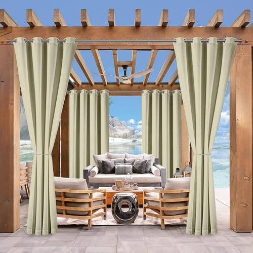 Wokuaile Outdoor Vorhang Wetterfest Mit Ösen, 2er Set Wasserdicht Sonnenschutz Outdoorvorhänge Sichtschutz Outdoor Gardinen für Gardinen Terrasse Balkon Pavillon, Beige, H213 x B253 cm Wokuaile Outdoor Vorhang Wetterfest Mit Ösen, 2er Set Wasserdicht Sonnenschutz Outdoorvorhänge Sichtschutz Outdoor Gardinen für Gardinen Terrasse Balkon Pavillon, Beige, H213 x B253 cm von Wokuaile