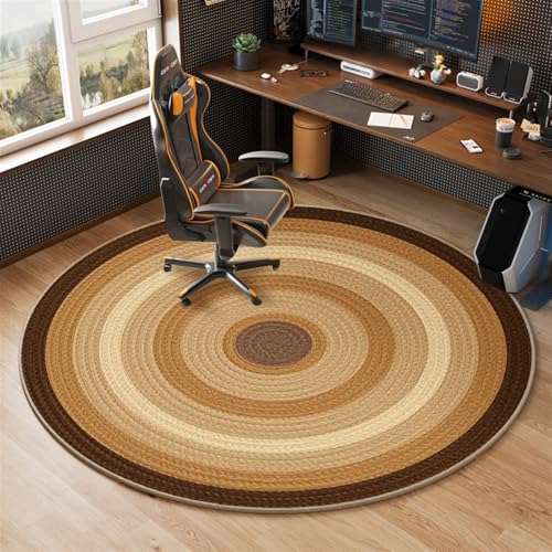 Wokuaile Stuhlmatte Gaming Bürostuhlunterlage 140 cm Bodenschutzmatte Bürostuhl für Hartböden, rutschfest Schreibtischstuhl Unterlage Farbverlauf Khaki von Wokuaile