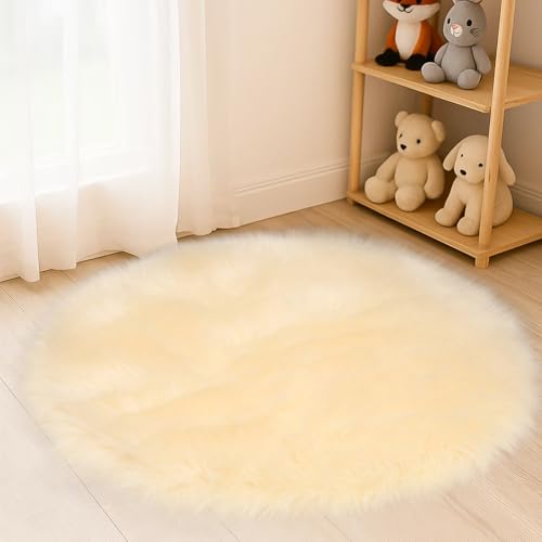 Wokuaile Teppich Wohnzimmer Gelb Waschbar Flauschig Fellteppich Hochflor Weich rutschfest Moderne für Schlafzimmer Bettvorleger 50 cm Wokuaile Teppich Wohnzimmer Gelb Waschbar Flauschig Fellteppich Hochflor Weich rutschfest Moderne für Schlafzimmer Bettvorleger 50 cm von Wokuaile