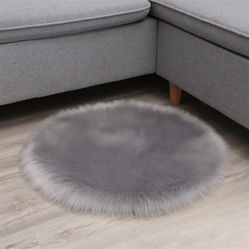 Wokuaile Teppich Wohnzimmer Grau Waschbar Flauschig Fellteppich Hochflor Weich rutschfest Moderne für Schlafzimmer Bettvorleger 100 cm Wokuaile Teppich Wohnzimmer Grau Waschbar Flauschig Fellteppich Hochflor Weich rutschfest Moderne für Schlafzimmer Bettvorleger 100 cm von Wokuaile