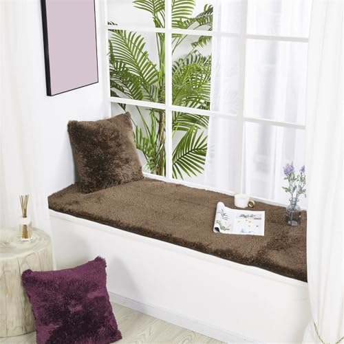 Wokuaile Teppich Wohnzimmer Hochflor Super Weich Teppich Shaggy Flauschiger Waschbar Anti-Rutsch Weich für Schlafzimmer Kinderzimmer Braun, 90 x 210 cm von Wokuaile