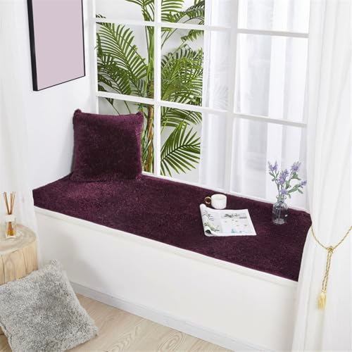 Wokuaile Teppich Wohnzimmer Hochflor Super Weich Teppich Shaggy Flauschiger Waschbar Anti-Rutsch Weich für Schlafzimmer Kinderzimmer Weinrot, 70 x 210 cm von Wokuaile