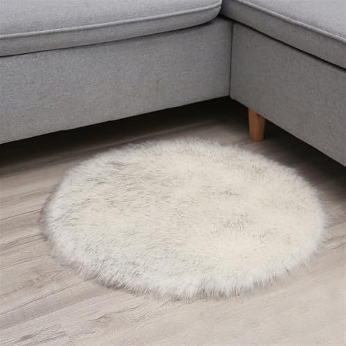 Wokuaile Teppich Wohnzimmer Weißgrau Waschbar Flauschig Fellteppich Hochflor Weich rutschfest Moderne für Schlafzimmer Bettvorleger 70 cm Wokuaile Teppich Wohnzimmer Weißgrau Waschbar Flauschig Fellteppich Hochflor Weich rutschfest Moderne für Schlafzimmer Bettvorleger 70 cm von Wokuaile