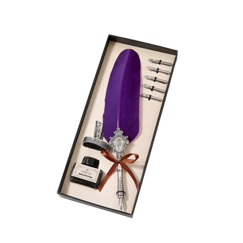 Wokyo Quill Dip Pen, European Retro Writing Calligraphy Pens Set Alloy Quill Gift Box Set with Pen Nibs Gift Box with Ink Bottle Suitable for Sending to Friends Wokyo Quill Dip Pen, European Retro Writing Calligraphy Pens Set Alloy Quill Gift Box Set with Pen Nibs Gift Box with Ink Bottle Suitable for Sending to Friends von Wokyo
