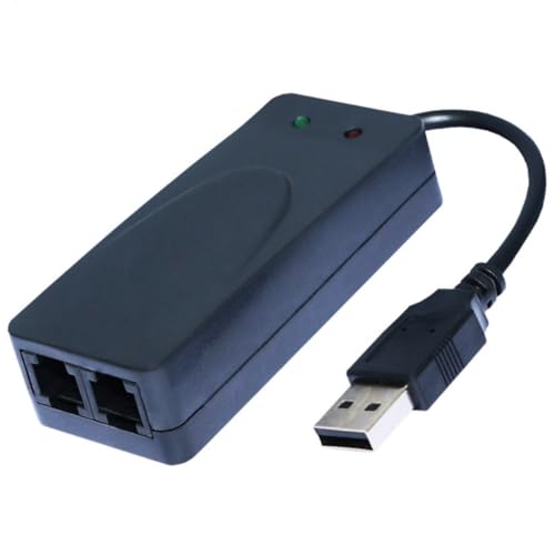 Wokyo USB 2.0 56K externes USB-Fax-Datenmodem Dial Up Voice Fax Datenmodem Dual Ports, passend für Win7 Win8 Win10 XP, langlebig stabil von Wokyo