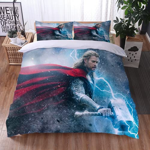Bettwäsche 155×220 Bettbezug Superhelden Movie Poster Bettbezug Set für Kinder,Teenager, Jungen, Mädchen, Raumdekoration（C1） von WolWes