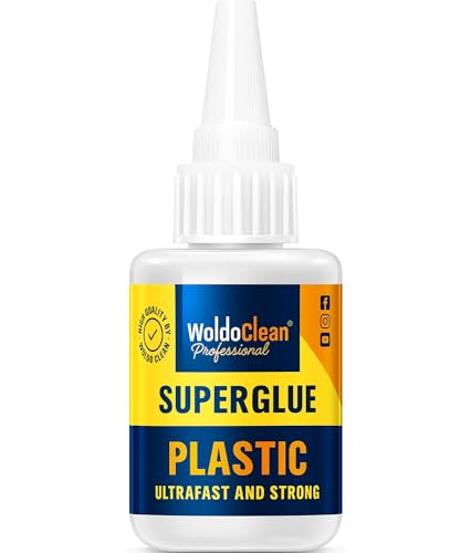 Sekundenkleber für Kunststoff 25g - wasserfest, hitzebeständig & mit Nadel Verschluss von WoldoClean