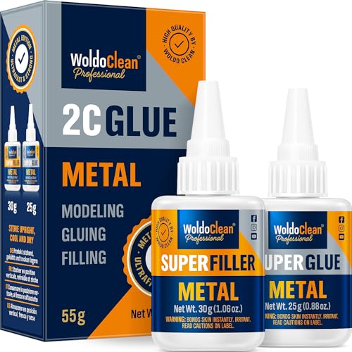 Sekundenkleber 2-Komponenten mit Aktivator für Metall - wasserfest, hitzebeständig & mit Nadel Verschluss Sekundenkleber 2-Komponenten mit Aktivator für Metall - wasserfest, hitzebeständig & mit Nadel Verschluss von WoldoClean