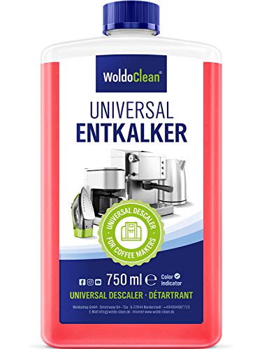Entkalker für Kaffeevollautomaten 750ml für 6 Entkalkungen a 125ml - Kalkentferner für Kaffeemaschinen und Typen von WoldoClean