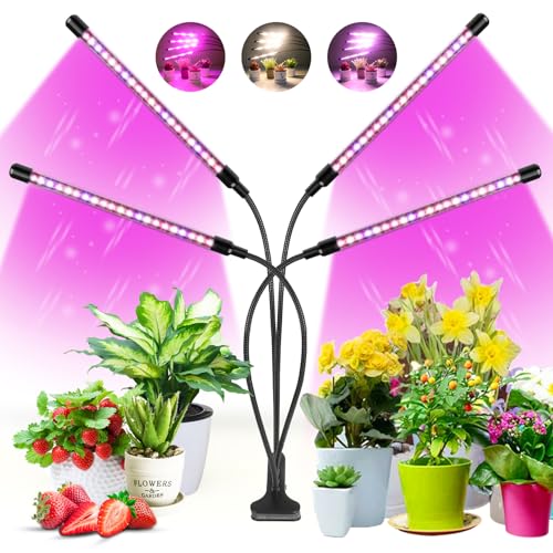 wolezek Led Pflanzenlampe, Pflanzenlicht,80LEDs Pflanzenleuchte Rot & Blau Vollspektrum Wachsenlicht für Zimmerpflanzen mit Zeitschaltuhr, 3 Arten von Modus & 10 Lichtstärken für Gemüse von wolezek