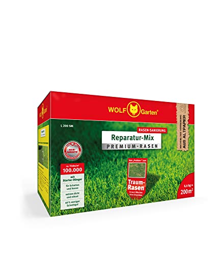 Wolf-Garten | Reparatur-Mix Premium-Rasen mit Starter-Dünger L 200 SM für 200m²; 3810036 von WOLF Garten