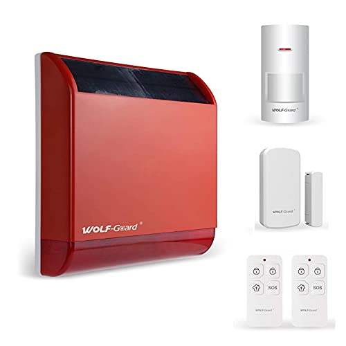 Wolf-Guard Drahtlose Solar Sirene Alarm 110dB Eingebaute Batterie Metall Hartschale Home Security Manipulationalarm von Wolf Guard