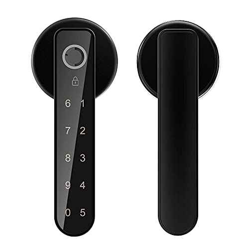 Wolf Guard TT02 Smart Lock Fingerprint Türschloss, schlüsselloses Türschloss mit Griff, Passcodes, Schlüsselentriegelung für Haus, Wohnung, Büro, Haustür, Schlafzimmer(TT02 w/o APP) von Wolf Guard