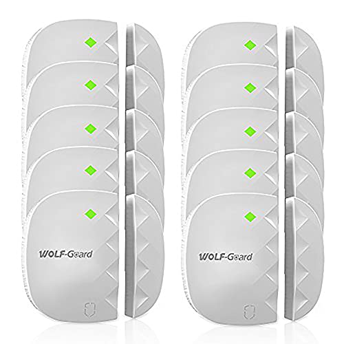 Wolf-Guard Tür-/Fensteralarm, kabellos, 433 MHz, 5,1 x 5,1 cm, Weiß, 10 Stück von Wolf Guard