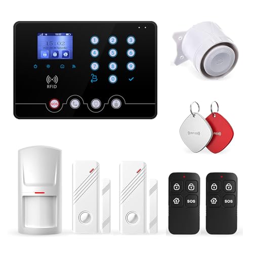 Wolf Guard W4Q-A WiFi 4G Wireless Home Alarmanlage Kit mit App Tuya Smartlife, Deutsche Speisekarte (W4Q-A) von Wolf Guard