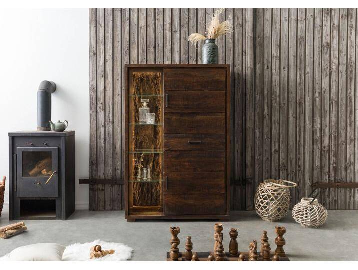 Highboard Akazie 100x40x150 dunkelbraun lackiert BARK #206 Highboard Akazie 100x40x150 dunkelbraun lackiert BARK #206 von Wolf-Möbel