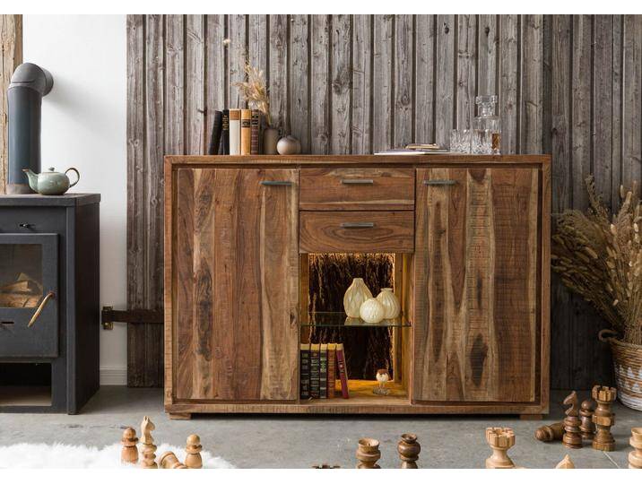 Highboard Akazie 145x40x101 natur lackiert BARK #114 Highboard Akazie 145x40x101 natur lackiert BARK #114 von Wolf-Möbel