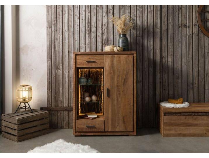 Kommode Akazie 88x40x120 natur lackiert BARK #125 von Wolf-Möbel