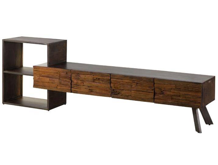 Lowboard Akazie / Altholz 225x40x70 braun lackiert SEVILLA #15 von Wolf-Möbel