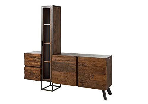 MASSIVMOEBEL24.DE | City Wohnwand aus Massivholz inkl. LED-Beleuchtung #07 | aus Akazienholz/Altholz - Braun, lackiert | 193 x 38 x 185 cm | 8 Fächer + 2 Schubladen | Mediawand Wohnzimmer MASSIVMOEBEL24.DE | City Wohnwand aus Massivholz inkl. LED-Beleuchtung #07 | aus Akazienholz/Altholz - Braun, lackiert | 193 x 38 x 185 cm | 8 Fächer + 2 Schubladen | Mediawand Wohnzimmer von MASSIVMOEBEL24.DE