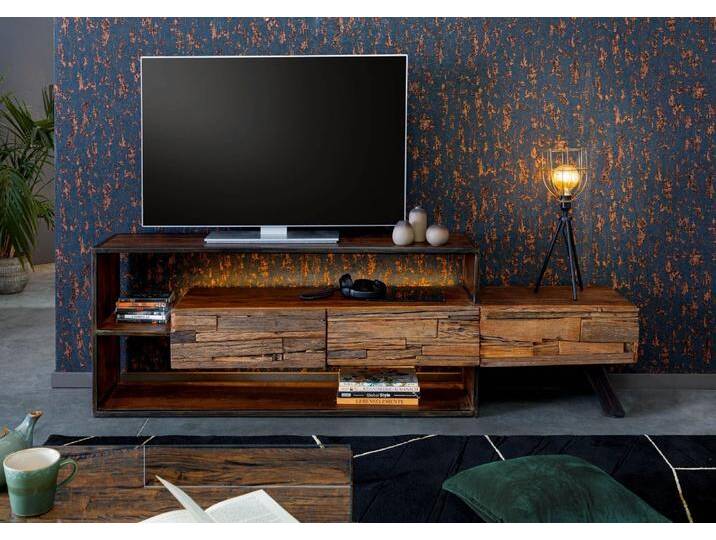 TV-Board Akazie / Altholz 195x40x60 braun lackiert SEVILLA #04 von Wolf-Möbel