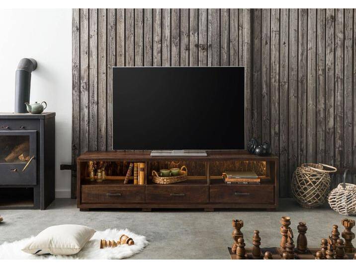 TV-Board Akazie 175x40x47 dunkelbraun lackiert BARK #217 TV-Board Akazie 175x40x47 dunkelbraun lackiert BARK #217 von Wolf-Möbel