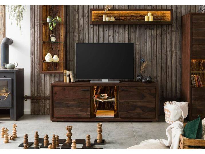 TV-Board Akazie 175x40x63 dunkelbraun lackiert BARK #211 TV-Board Akazie 175x40x63 dunkelbraun lackiert BARK #211 von Wolf-Möbel