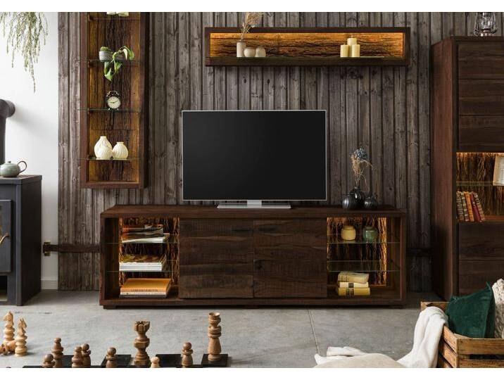 TV-Board Akazie 200x40x63 dunkelbraun lackiert BARK #213 TV-Board Akazie 200x40x63 dunkelbraun lackiert BARK #213 von Wolf-Möbel