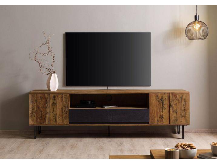 TV-Board Sheesham 205x45x60 natur unbehandelt LICHTENBERG #118 von Wolf-Möbel