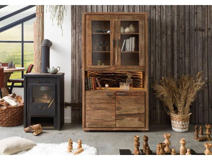 Vitrine Akazie 98x40x180 natur lackiert BARK #109 Vitrine Akazie 98x40x180 natur lackiert BARK #109 von Wolf-Möbel