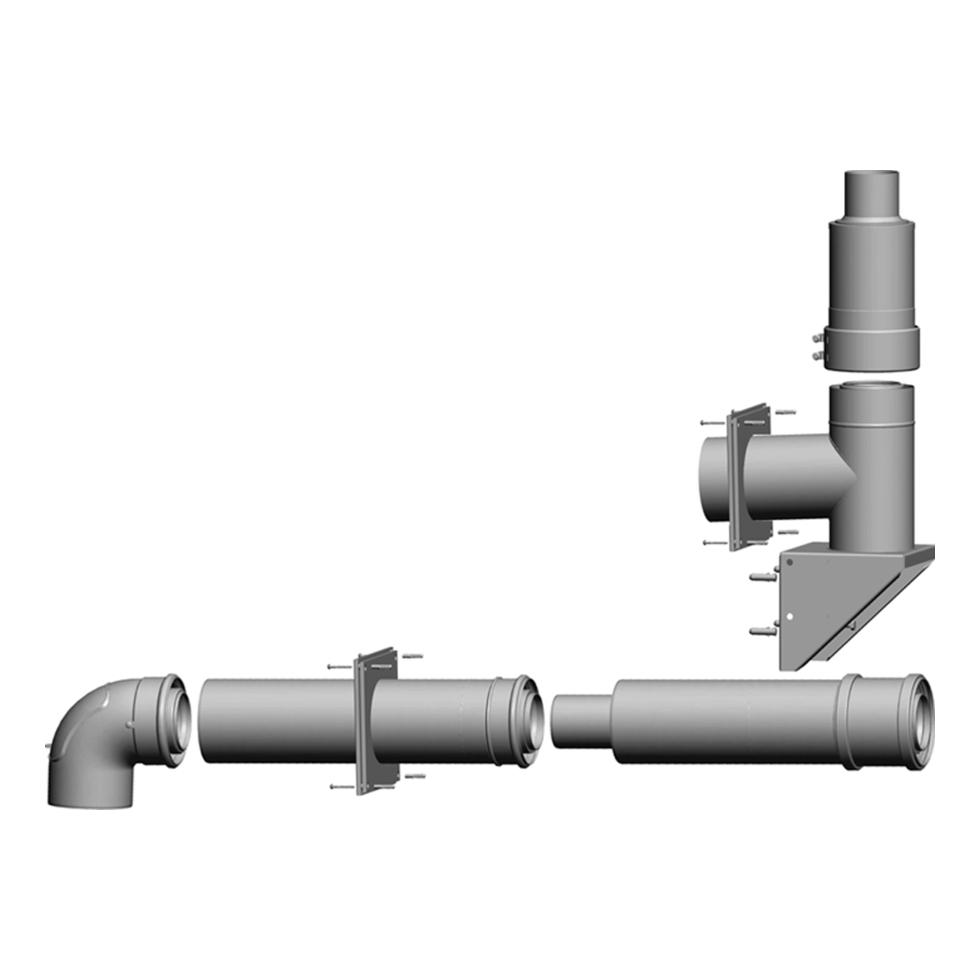 Wolf Anschluss-Set DN60/100 - C53x DN60/100 an der Fassade, raumluftunabh. 2651907 von Wolf