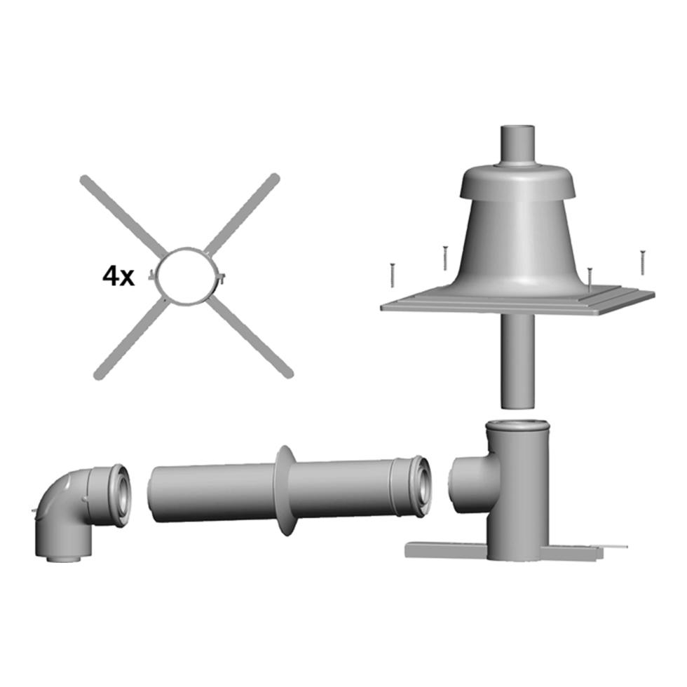 Wolf Anschluss-Set DN80/125 - C33x DN80/125 im Schacht, Abdeckung PP 2651995 von Wolf