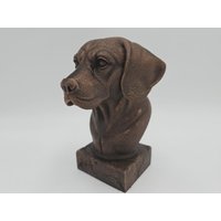 Handbemalte Büste - Beagle | Art.nr. B-Mp-B-Tb von WolfArtworksDE