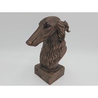 Handbemalte Büste - Borzoi | Art.nr. B-Mp-Bz-Tb von WolfArtworksDE