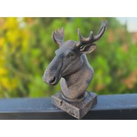 Handbemalte Büste - Elch | Art.nr. B-Mp-Elc-Tb von WolfArtworksDE