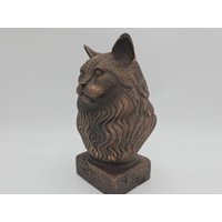 Handbemalte Büste - Ragdoll-Katze | Art.nr. B-Mp-Aa-Tb von WolfArtworksDE