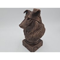 Handbemalte Büste - Shetland Sheepdog | Sheltie | Art.nr. B-Mp-Ss-Tb von WolfArtworksDE