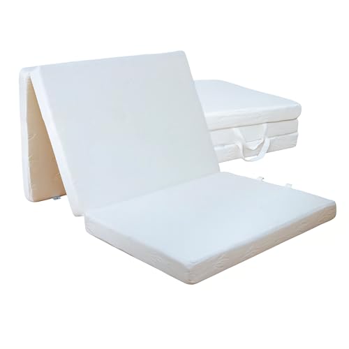 WOLFCAMP Klappmatratze Gästebett Gäste-Matratze Faltmatratze Reisebett Reisematratze Camping Wohnmobil Klappbett Faltbett leicht 4,5kg geruchsneutral waschbar 80 x 195cm inklusive Tragetasche von Wolfcamp