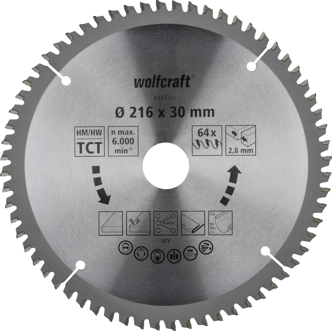 Wolfcraft Kapp- und Gehrungssägeblatt HM Serie lila 216 mm von Wolfcraft GmbH