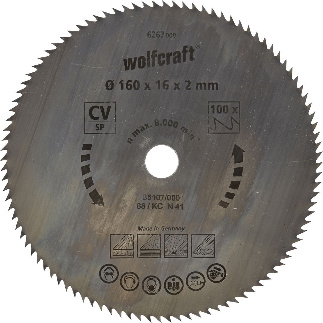 Wolfcraft Kreissägeblatt Ø 160 mm Bohrung Ø 16 mm 110 Zähne von Wolfcraft GmbH