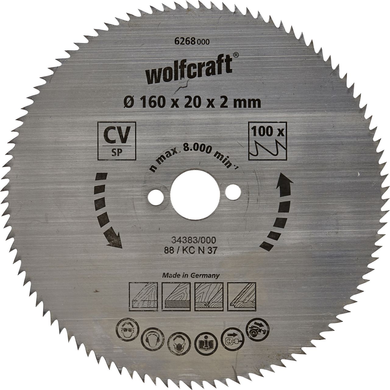 Wolfcraft Kreissägeblatt Ø 160 mm Bohrung Ø 20 mm 110 Zähne von Wolfcraft GmbH