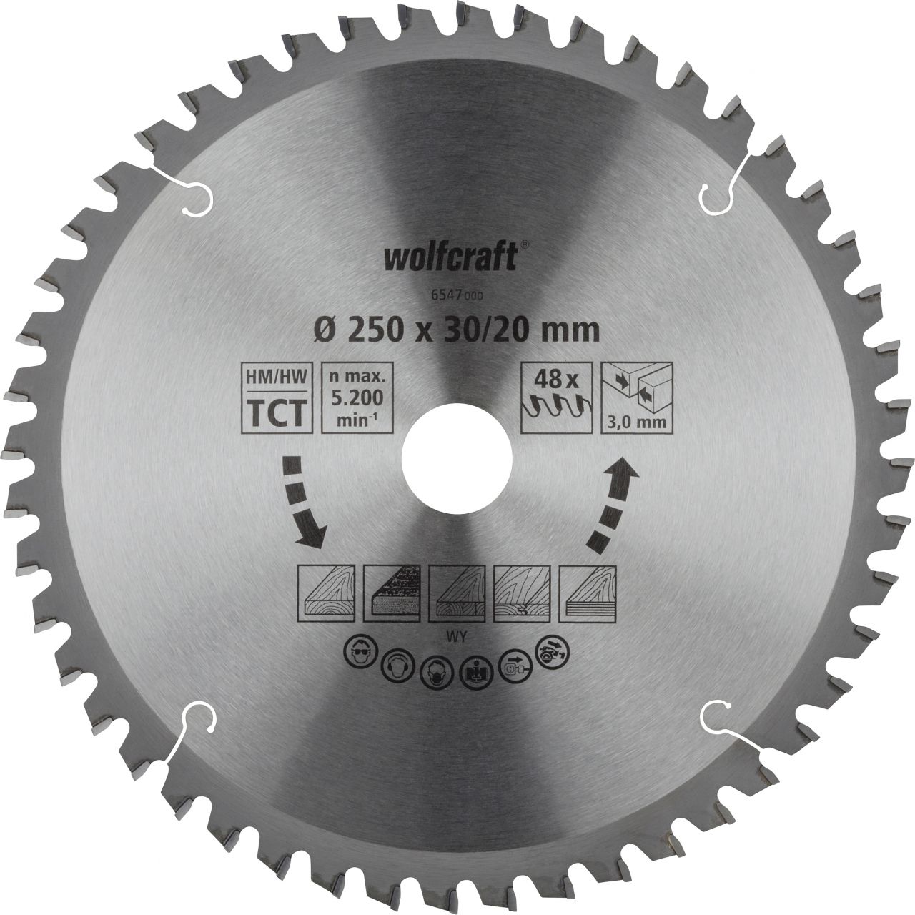 Wolfcraft Kreissägeblatt Ø 250 mm Bohrung Ø 30 mm 48 Zähne von Wolfcraft GmbH