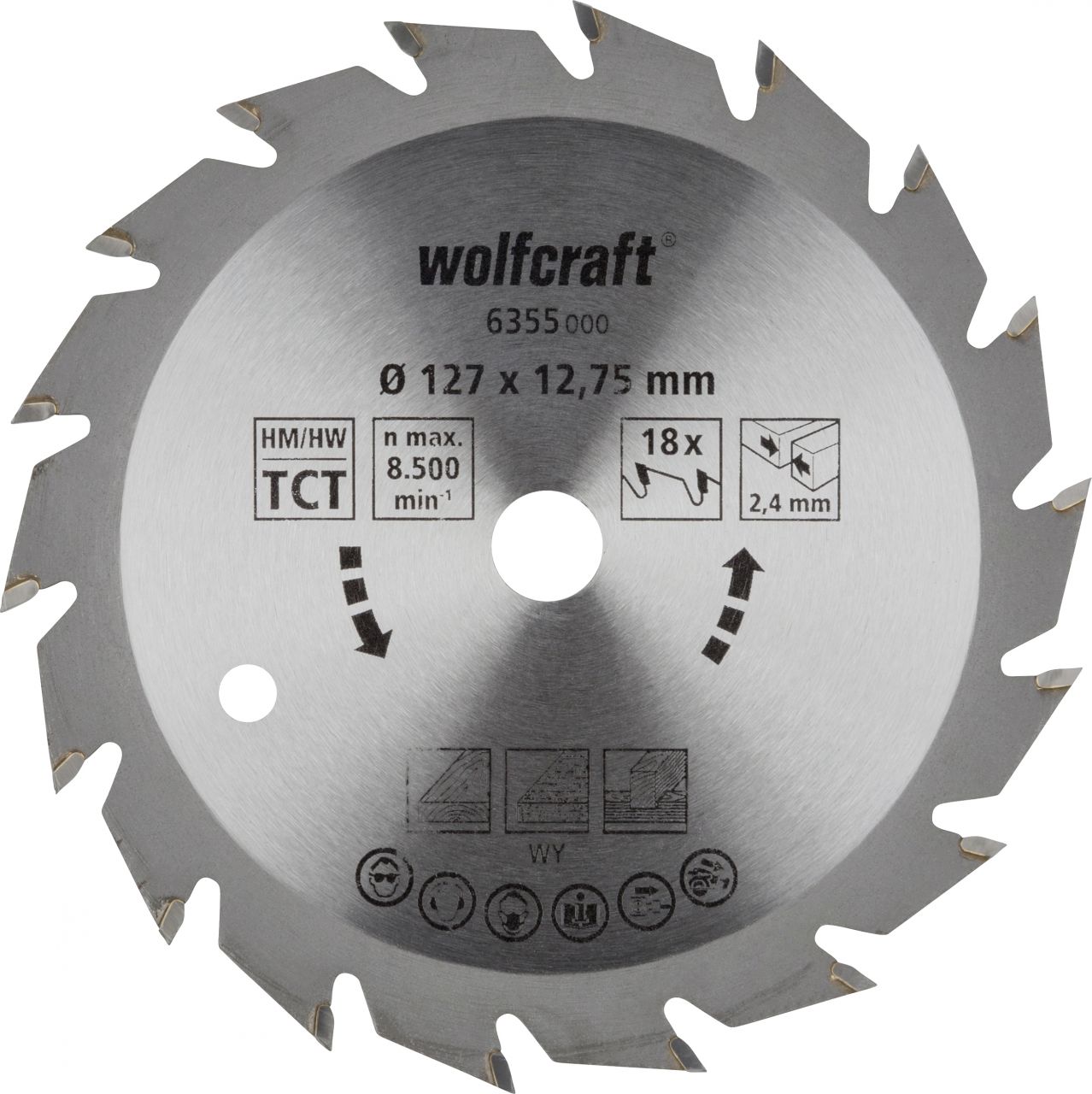 Wolfcraft Kreissägeblatt Ø 127 mm Bohrung Ø 12,75 mm 18 Zähne von Wolfcraft GmbH