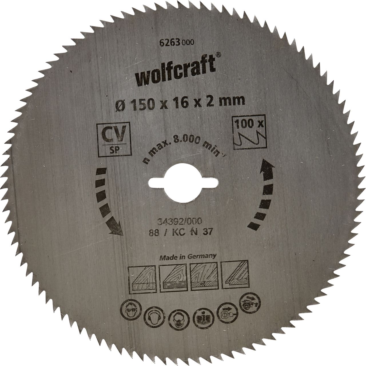 Wolfcraft Kreissägeblatt Ø 150 mm Bohrung Ø 16 mm 64 Zähne von Wolfcraft GmbH