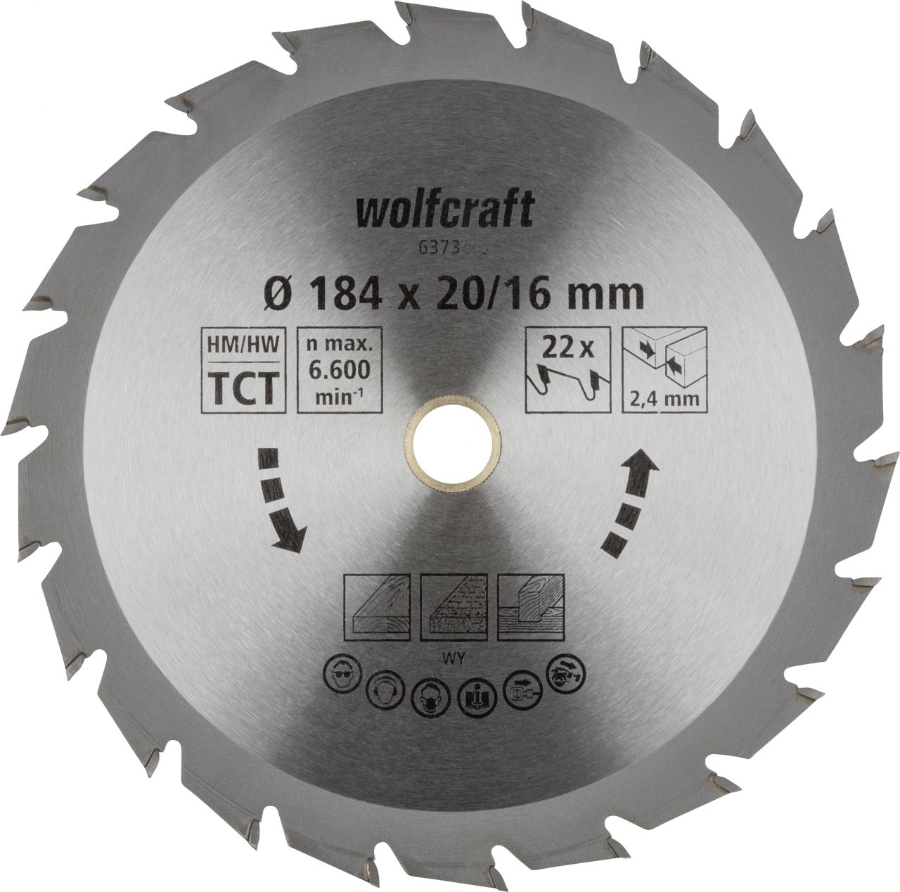 Wolfcraft Kreissägeblatt Ø 184 mm Bohrung Ø 16 mm 22 Zähne von Wolfcraft GmbH