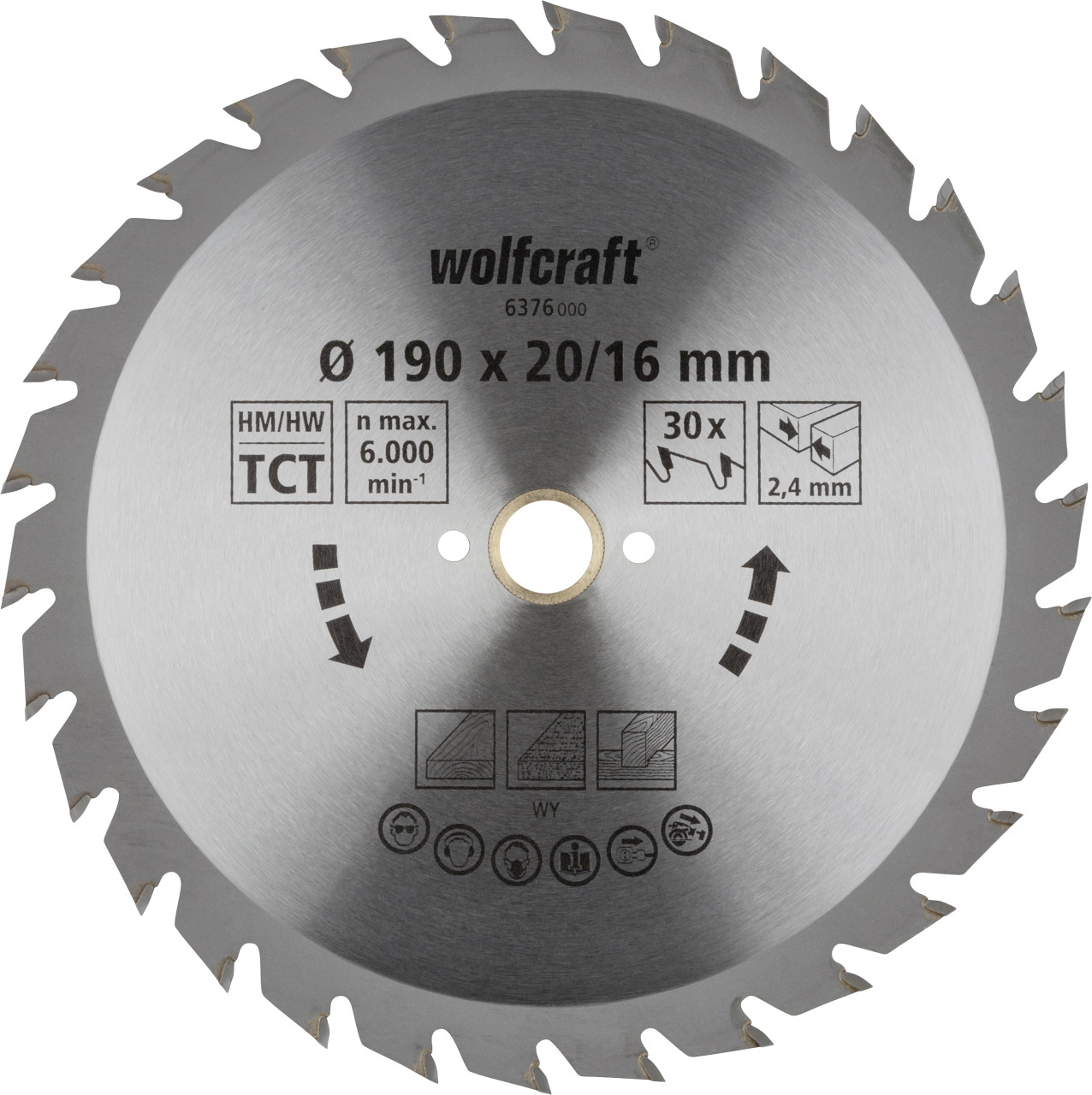 Wolfcraft Kreissägeblatt Bohrung Ø 190 Bohrung Ø 20 mm 20 Zähne von Wolfcraft GmbH