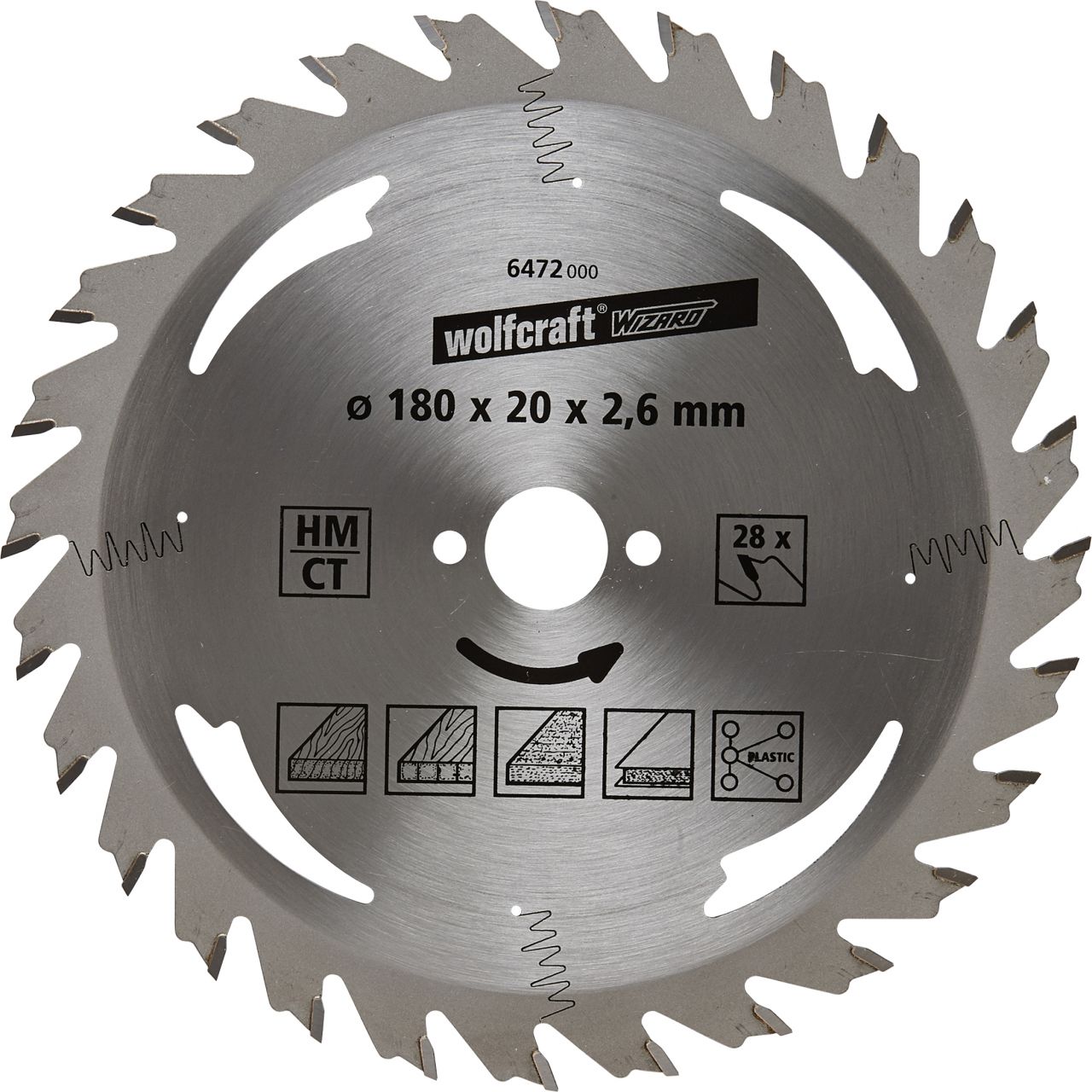 Wolfcraft Kreissägeblatt Ø 180 mm Bohrung Ø 20 mm 28 Zähne von Wolfcraft GmbH